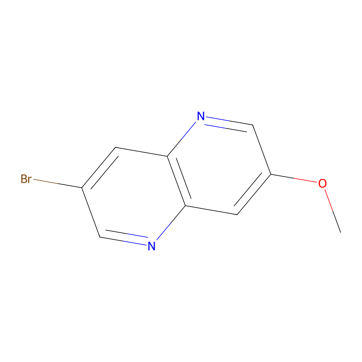 3-Bromo-7-methoxy-1,5-naphthyridine molecular structure, CAS 1246550-41-3
