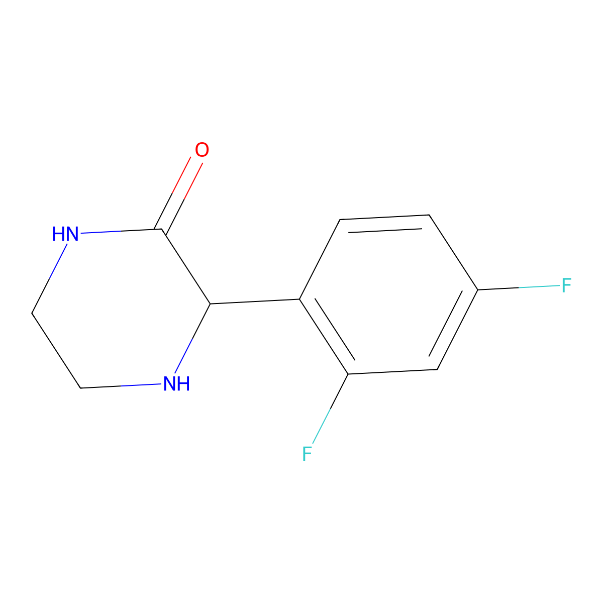 3-(2,4-Difluorophenyl)piperazin-2-one molecular structure, CAS 1246550-88-8