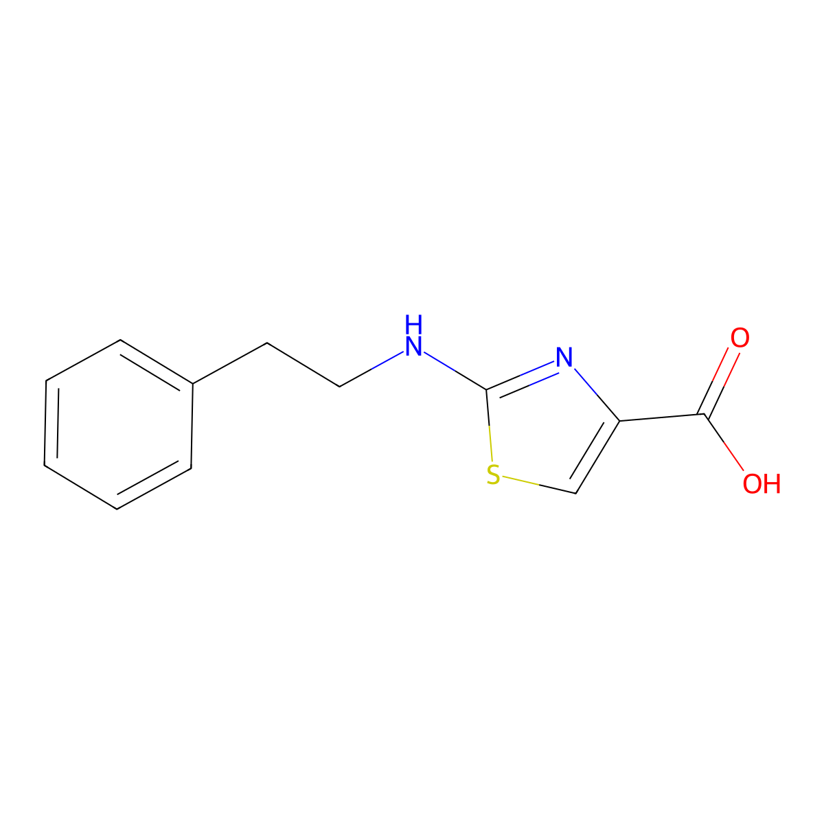 2-Phenethylamino-thiazole-4-carboxylic acid molecular structure, CAS 1246551-56-3