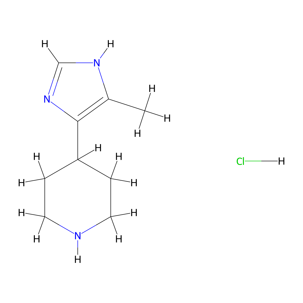 4-(4-Methyl-1H-imidazol-5-yl)piperidine hydrochloride molecular structure, CAS 1246551-65-4