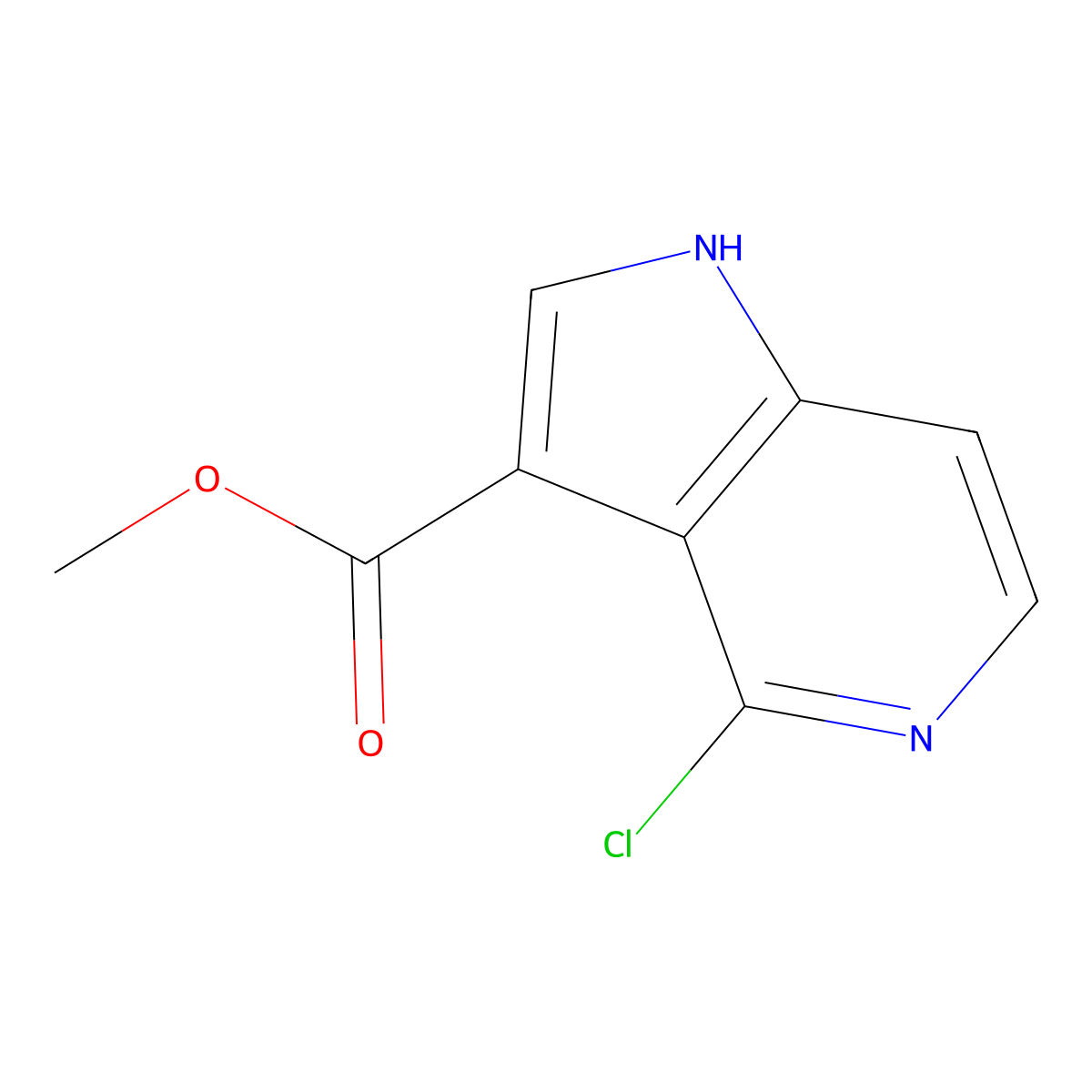 Methyl 4-chloro-1H-pyrrolo[3,2-c]pyridine-3-carboxylate molecular structure, CAS 1246551-79-0