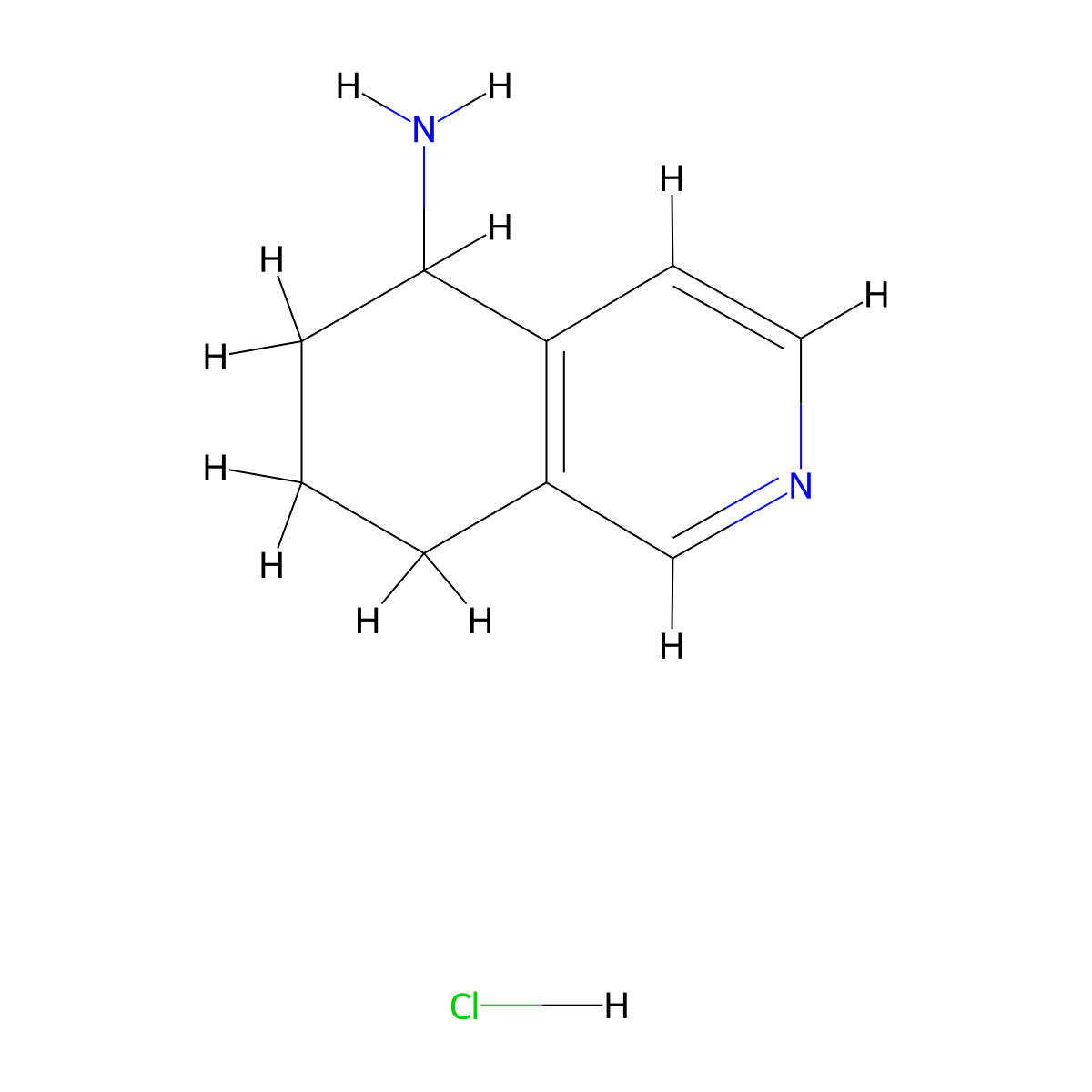 5,6,7,8-Tetrahydroisoquinolin-5-amine hydrochloride molecular structure, CAS 1246552-20-4
