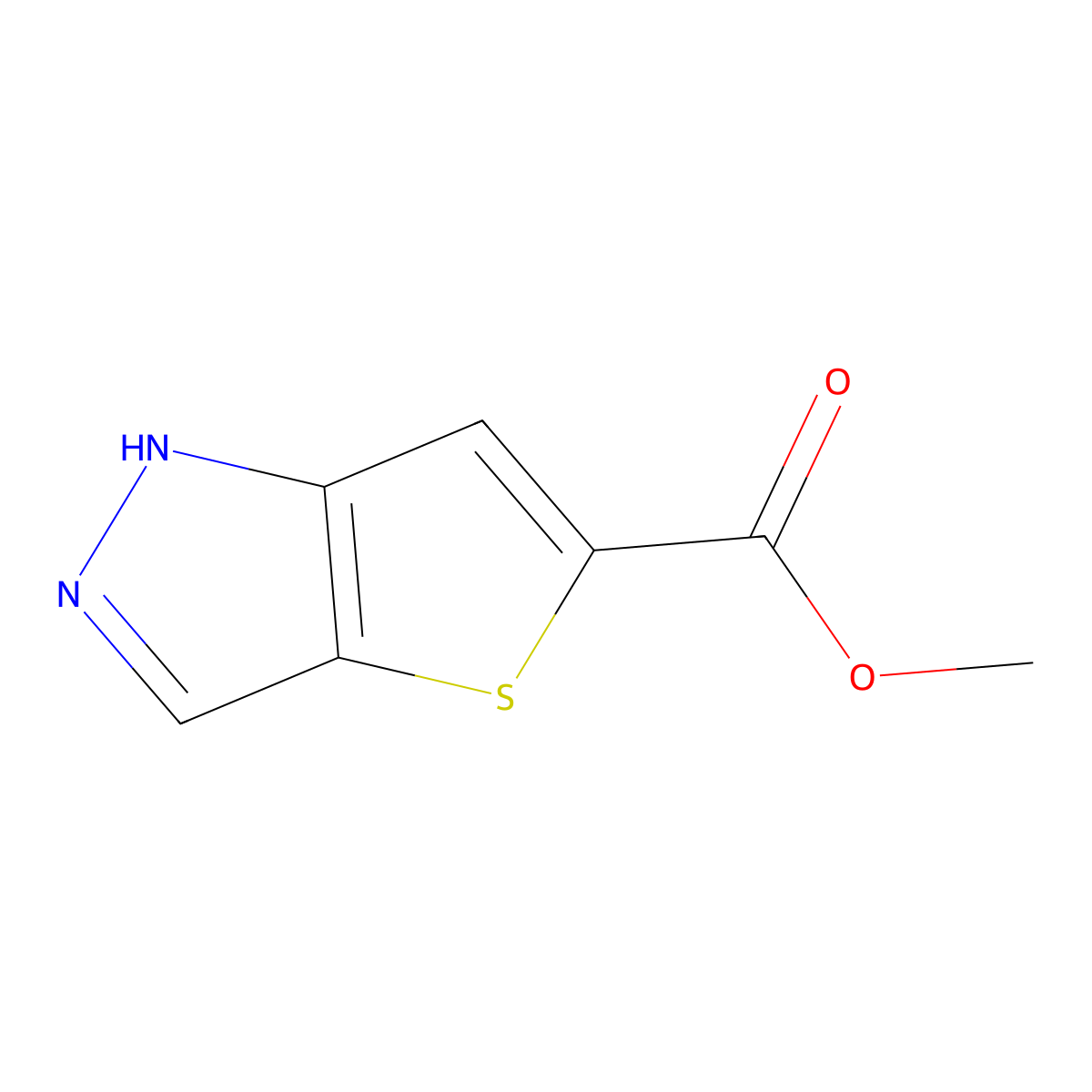 methyl 1H-thieno[3,2-c]pyrazole-5-carboxylate molecular structure, CAS 1246552-43-1