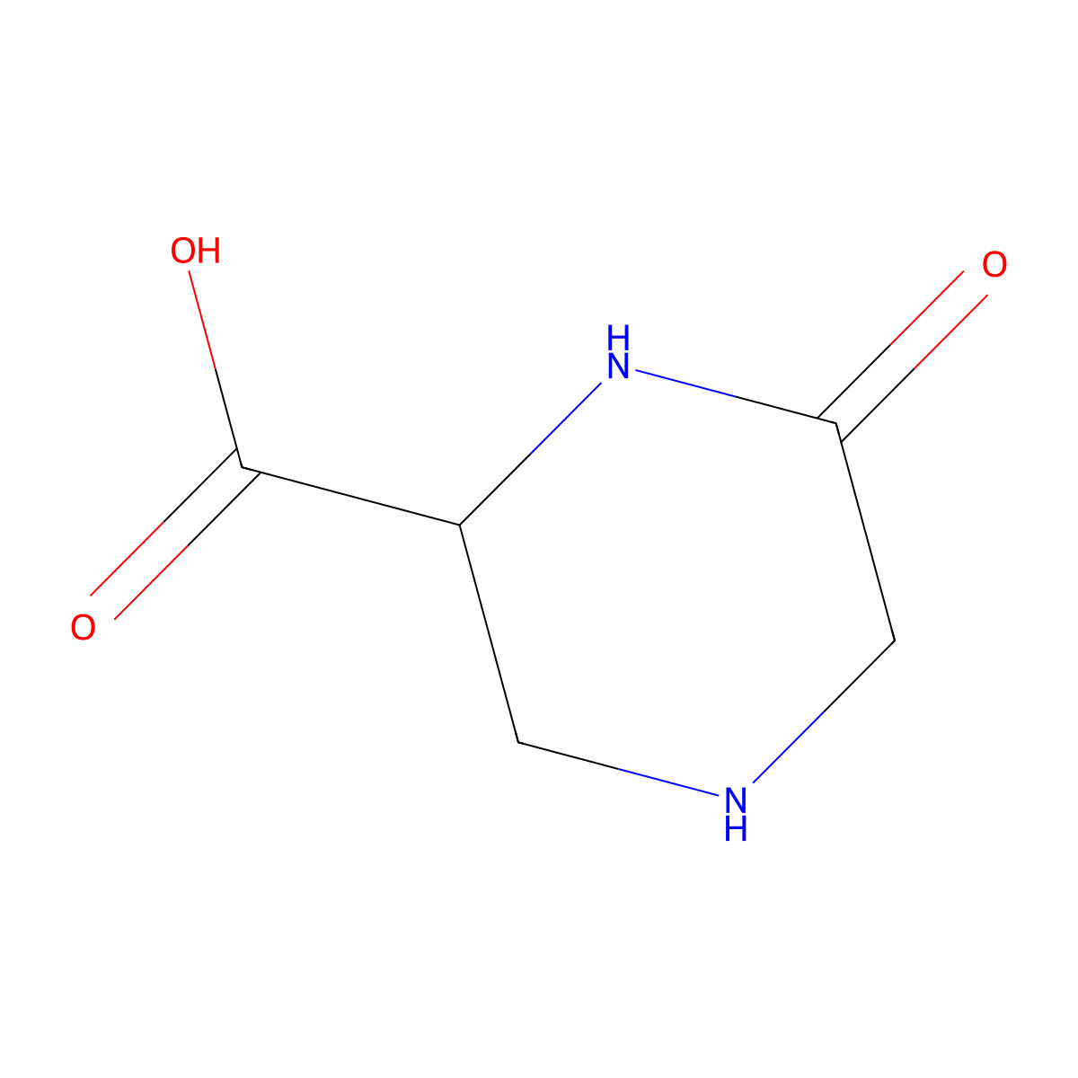 6-Oxopiperazine-2-carboxylic acid molecular structure, CAS 1246552-66-8