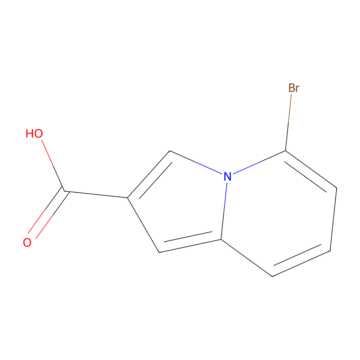 5-Bromoindolizine-2-carboxylic acid molecular structure, CAS 1246552-85-1