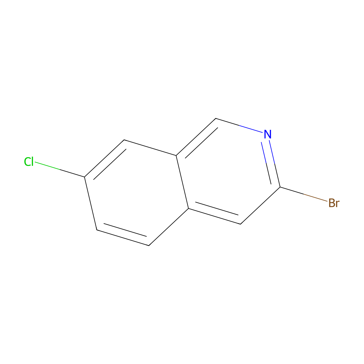 3-Bromo-7-chloroisoquinoline molecular structure, CAS 1246552-90-8