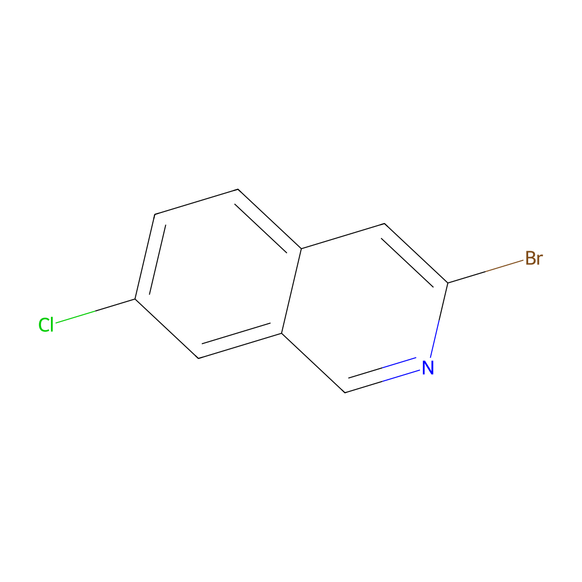 3-Bromo-7-chloroisoquinoline molecular structure, CAS 1246552-90-8