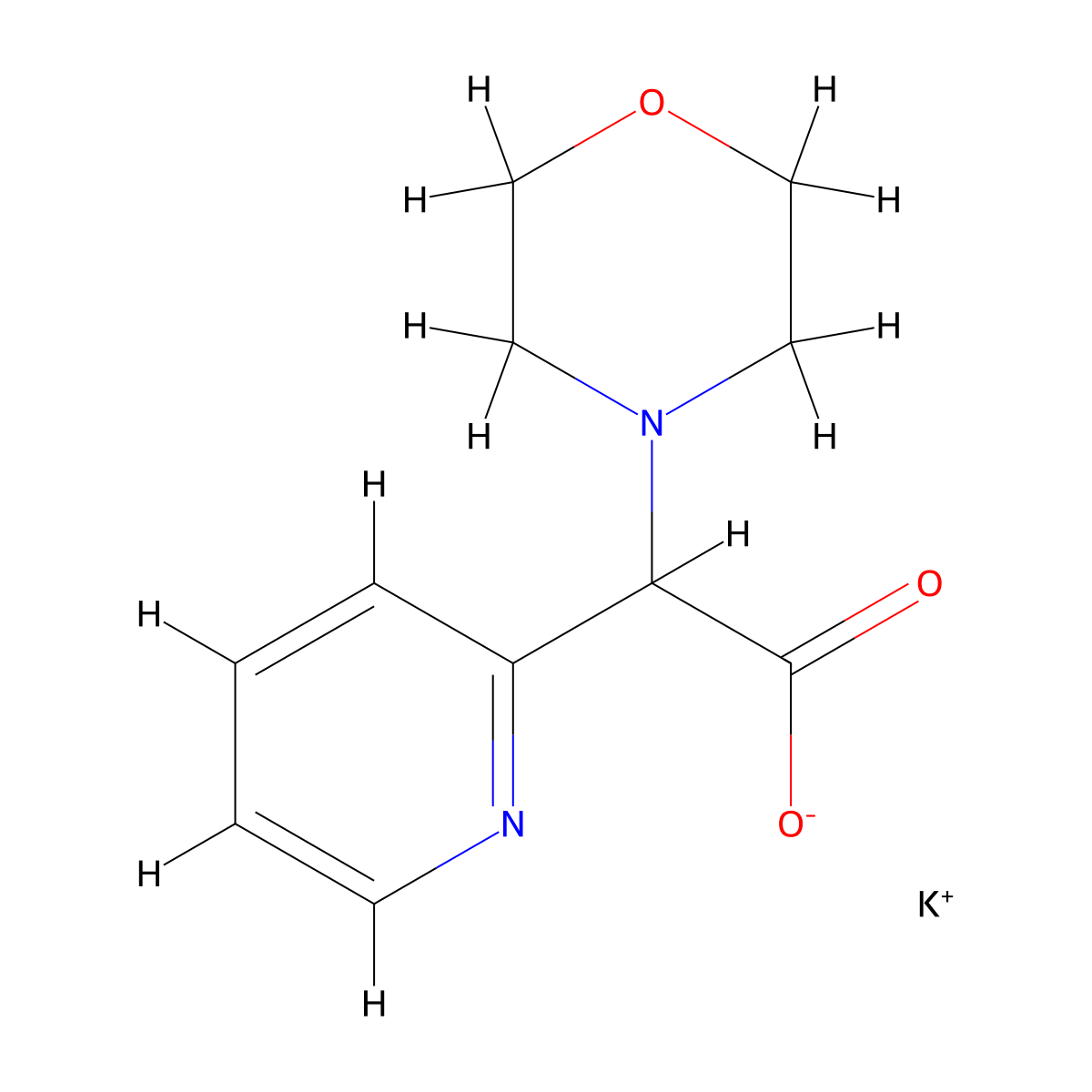 Potassium 4-morpholinyl(2-pyridinyl)acetate molecular structure, CAS 1246553-34-3