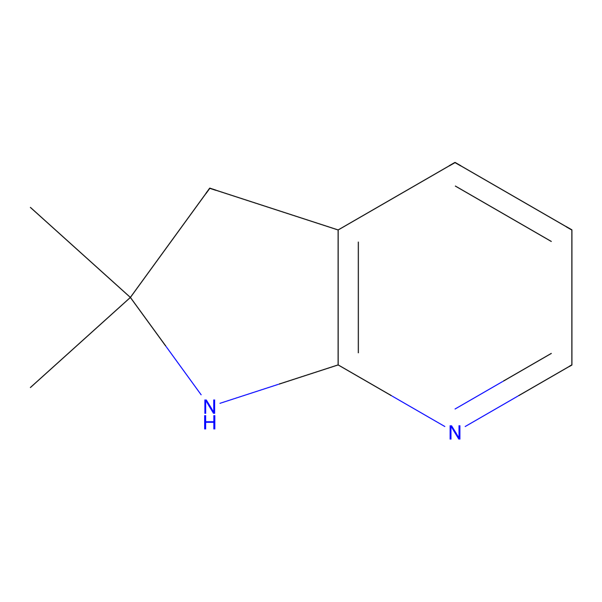 2,2-dimethyl-1H,2H,3H-pyrrolo[2,3-b]pyridine molecular structure, CAS 1246553-38-7