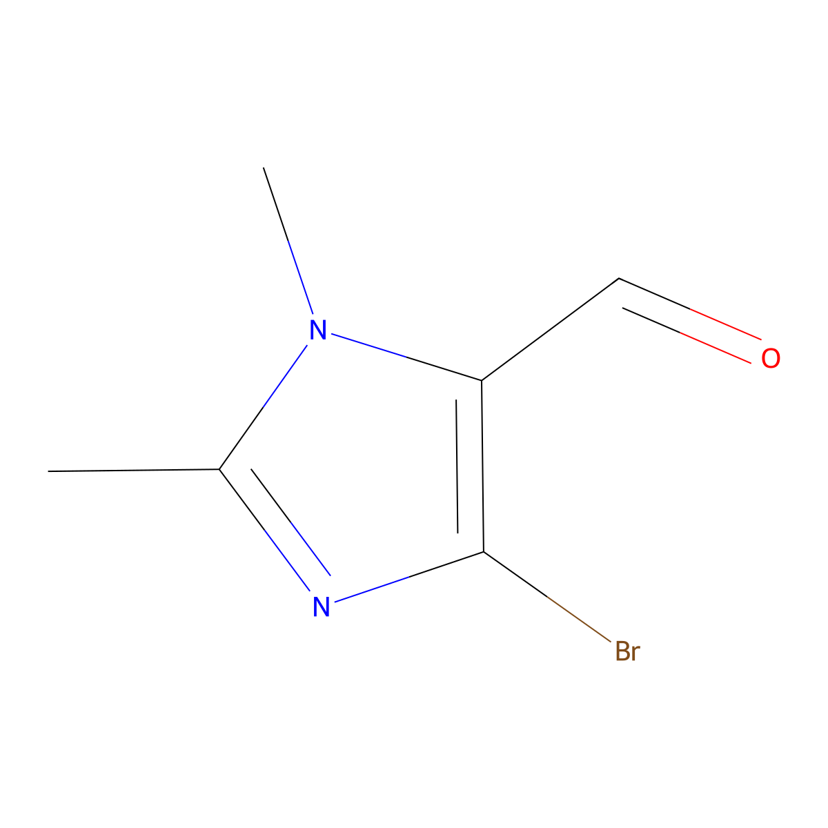 4-bromo-1,2-dimethyl-1H-imidazole-5-carbaldehyde molecular structure, CAS 1246553-44-5