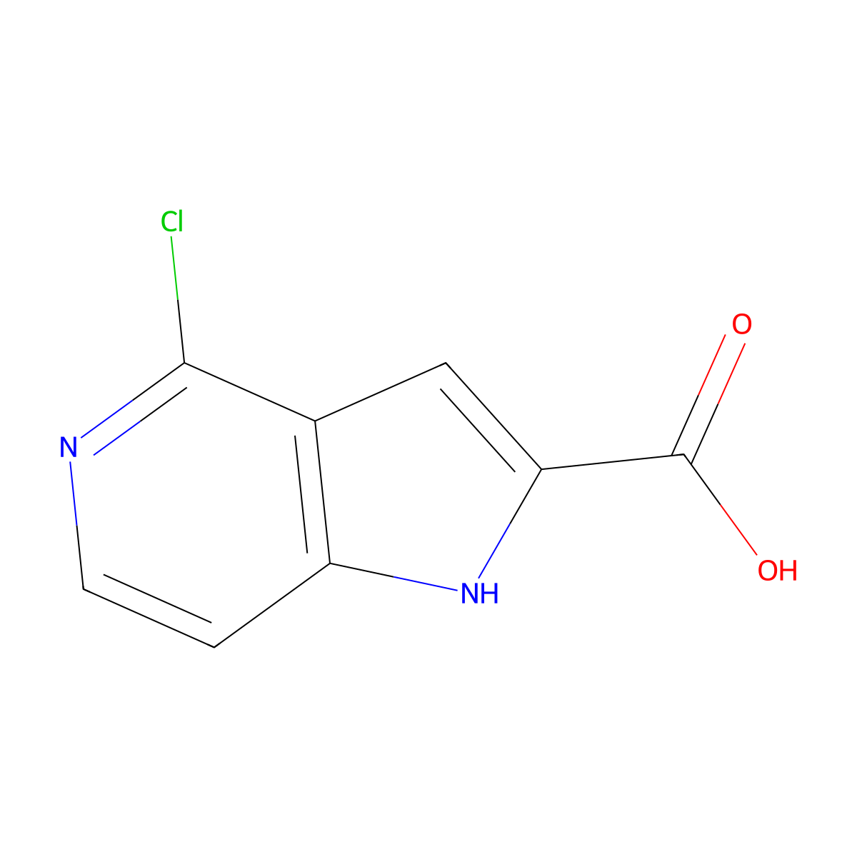 4-chloro-1H-pyrrolo[3,2-c]pyridine-2-carboxylic acid molecular structure, CAS 1246553-78-5