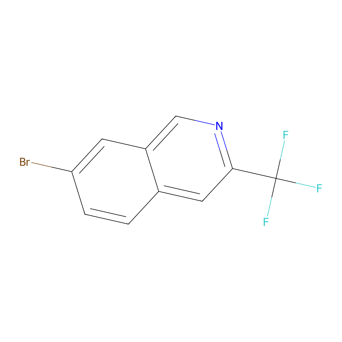 7-Bromo-3-(trifluoromethyl)isoquinoline molecular structure, CAS 1246553-80-9