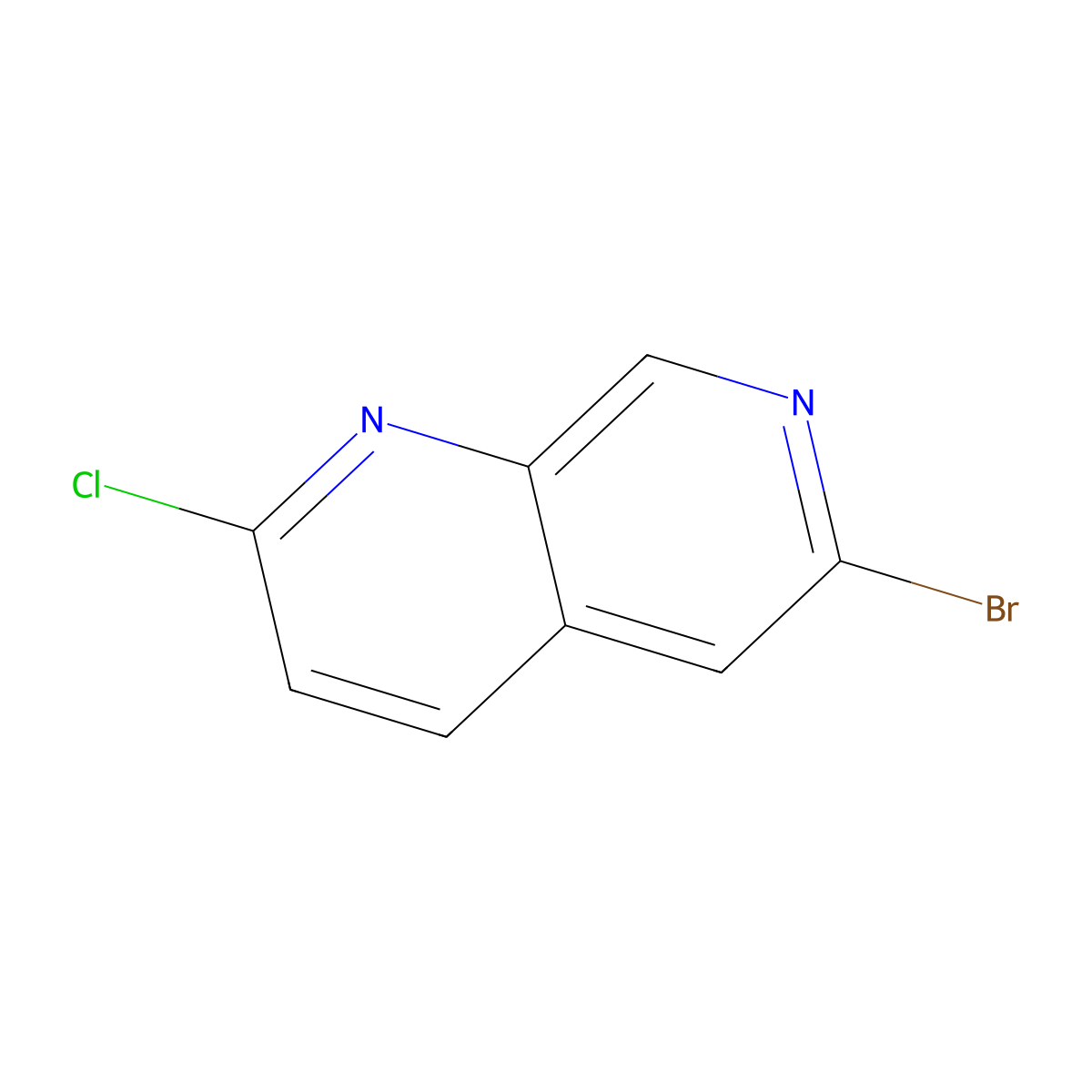 6-Bromo-2-chloro-1,7-naphthyridine molecular structure, CAS 1246554-46-0
