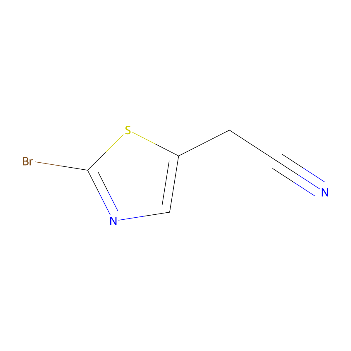 2-(2-Bromothiazol-5-yl)acetonitrile molecular structure, CAS 1246554-99-3