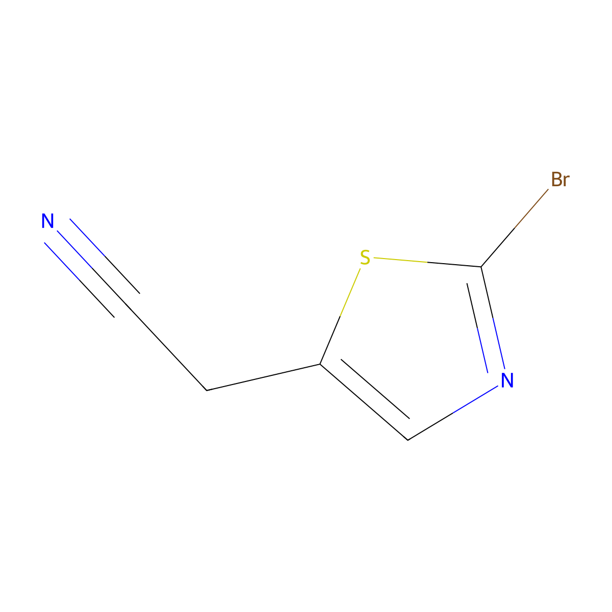 2-(2-Bromothiazol-5-yl)acetonitrile molecular structure, CAS 1246554-99-3
