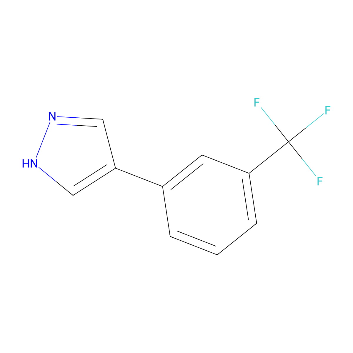 4-(3-(Trifluoromethyl)phenyl)-1H-pyrazole molecular structure, CAS 1246555-68-9
