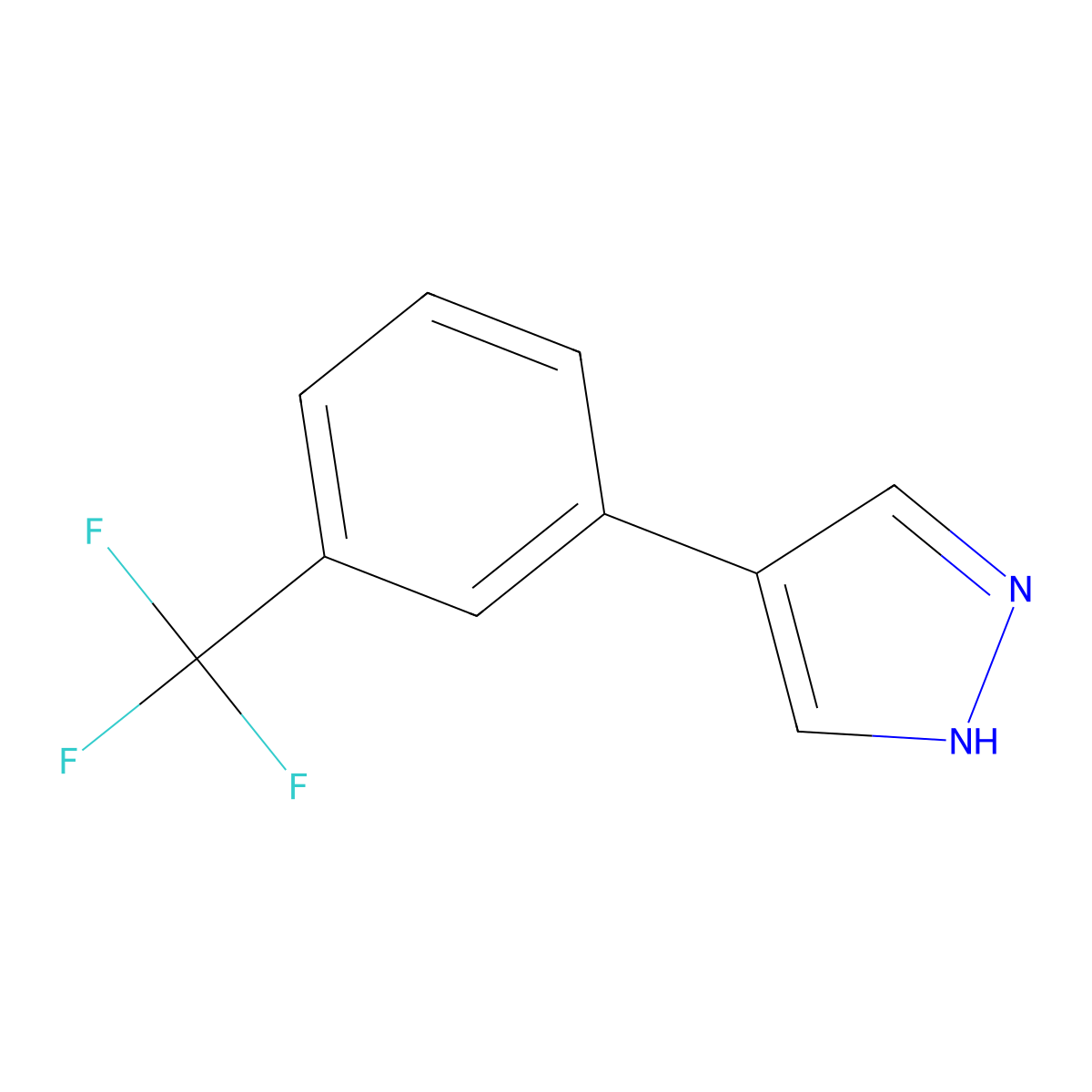 4-(3-(Trifluoromethyl)phenyl)-1H-pyrazole molecular structure, CAS 1246555-68-9
