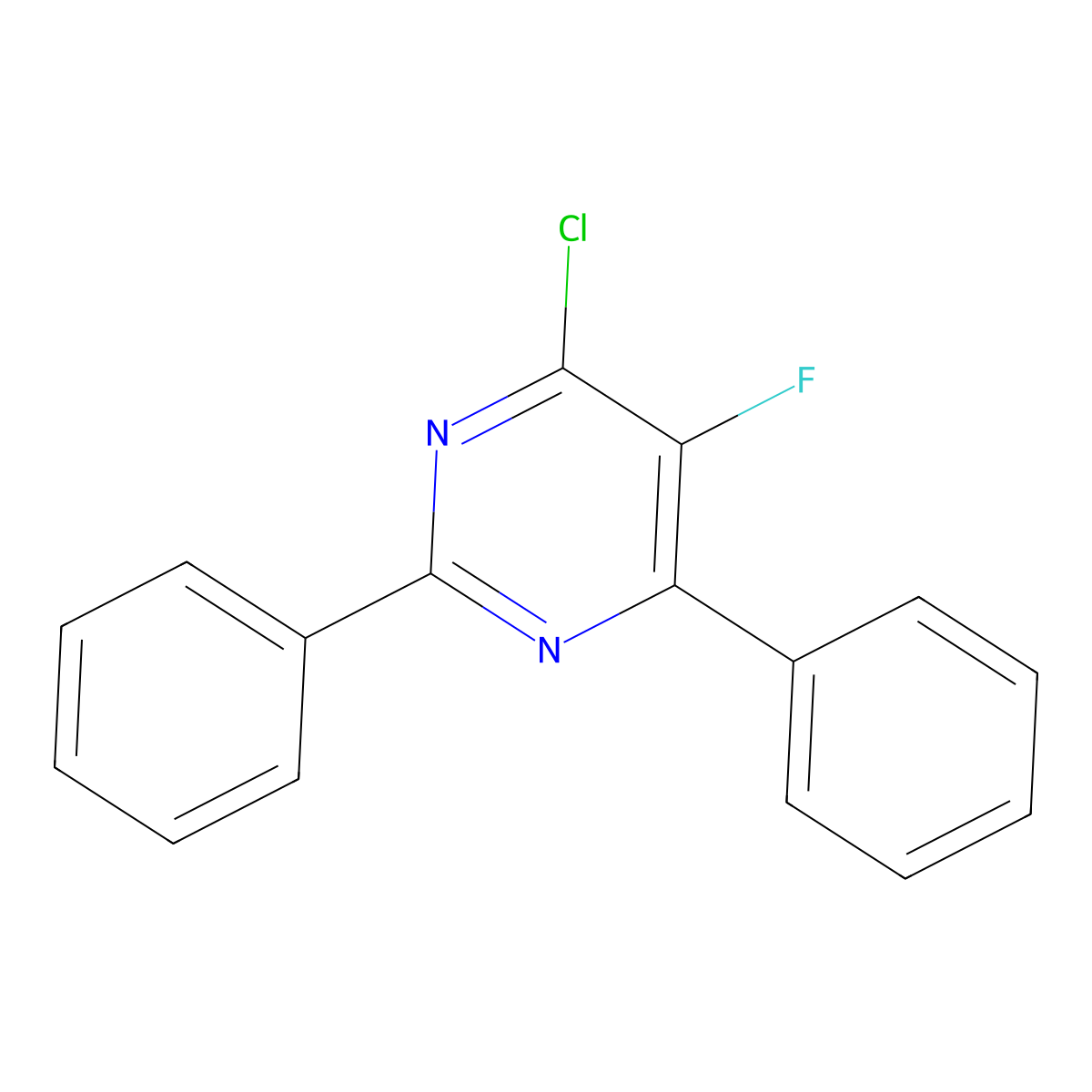 4-Chloro-5-fluoro-2,6-diphenylpyrimidine molecular structure, CAS 1246555-78-1