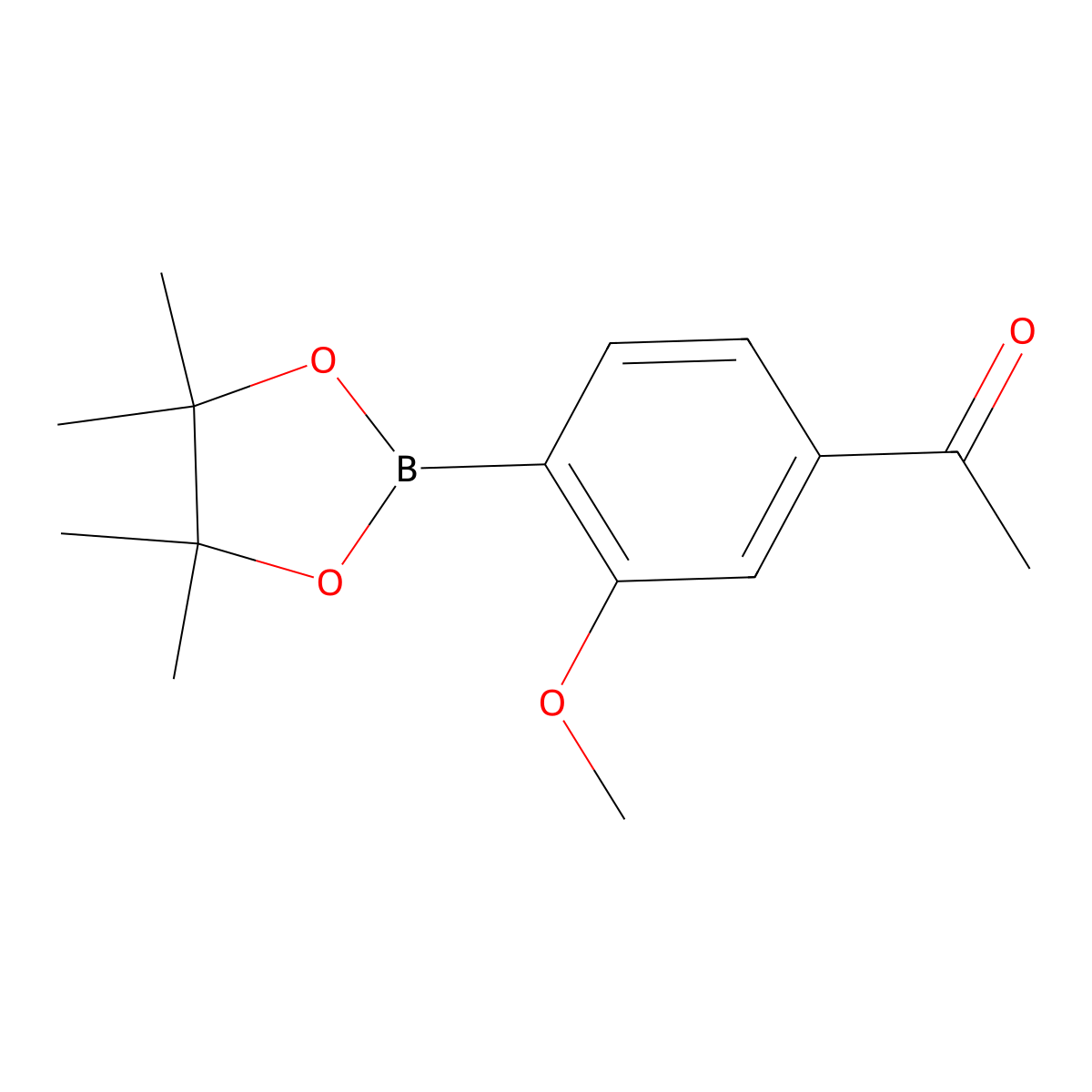 1-(3-Methoxy-4-(4,4,5,5-tetramethyl-1,3,2-dioxaborolan-2-yl)phenyl)ethanone molecular structure, CAS 1246560-12-2