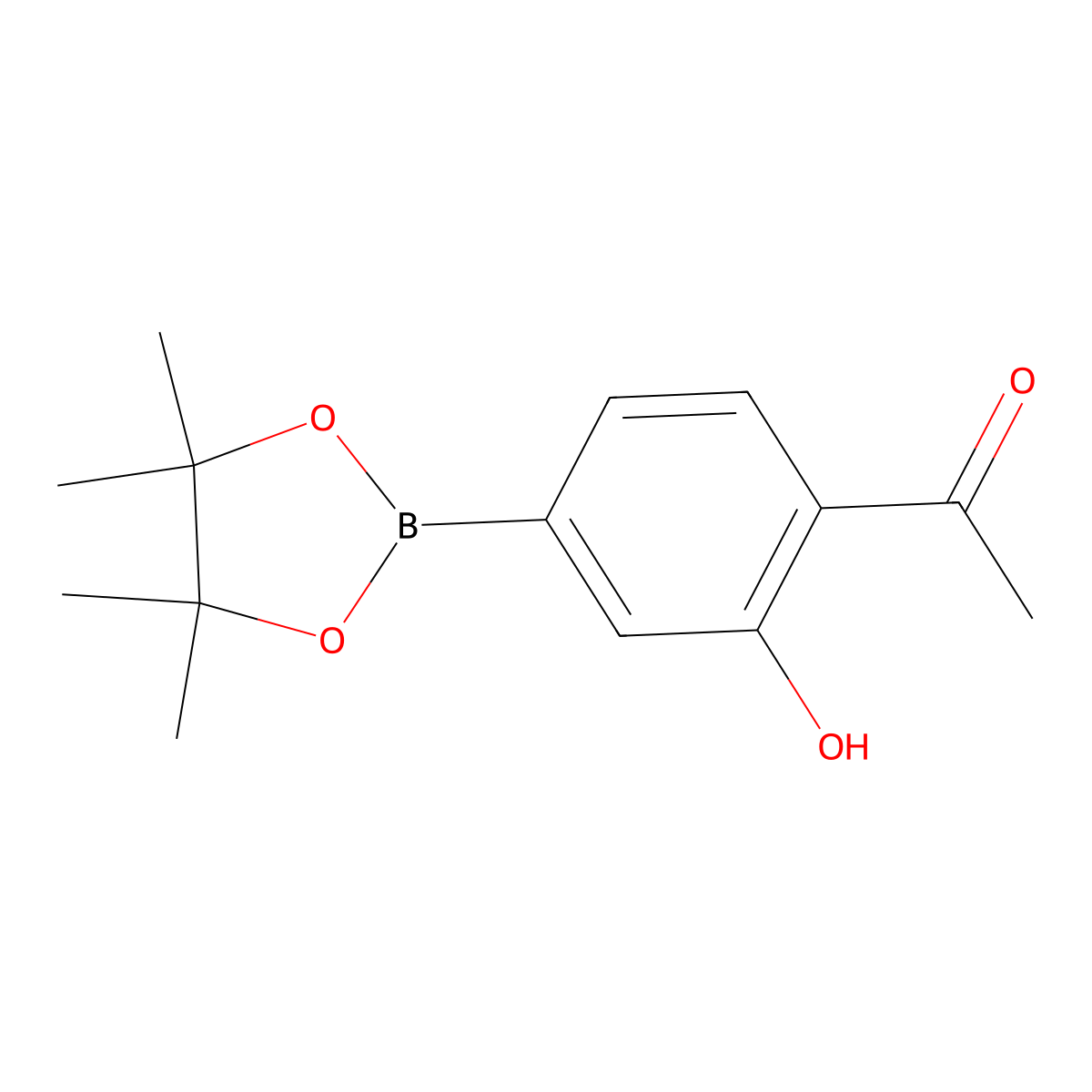 1-(2-Hydroxy-4-(4,4,5,5-tetramethyl-1,3,2-dioxaborolan-2-yl)phenyl)ethanone molecular structure, CAS 1246560-24-6