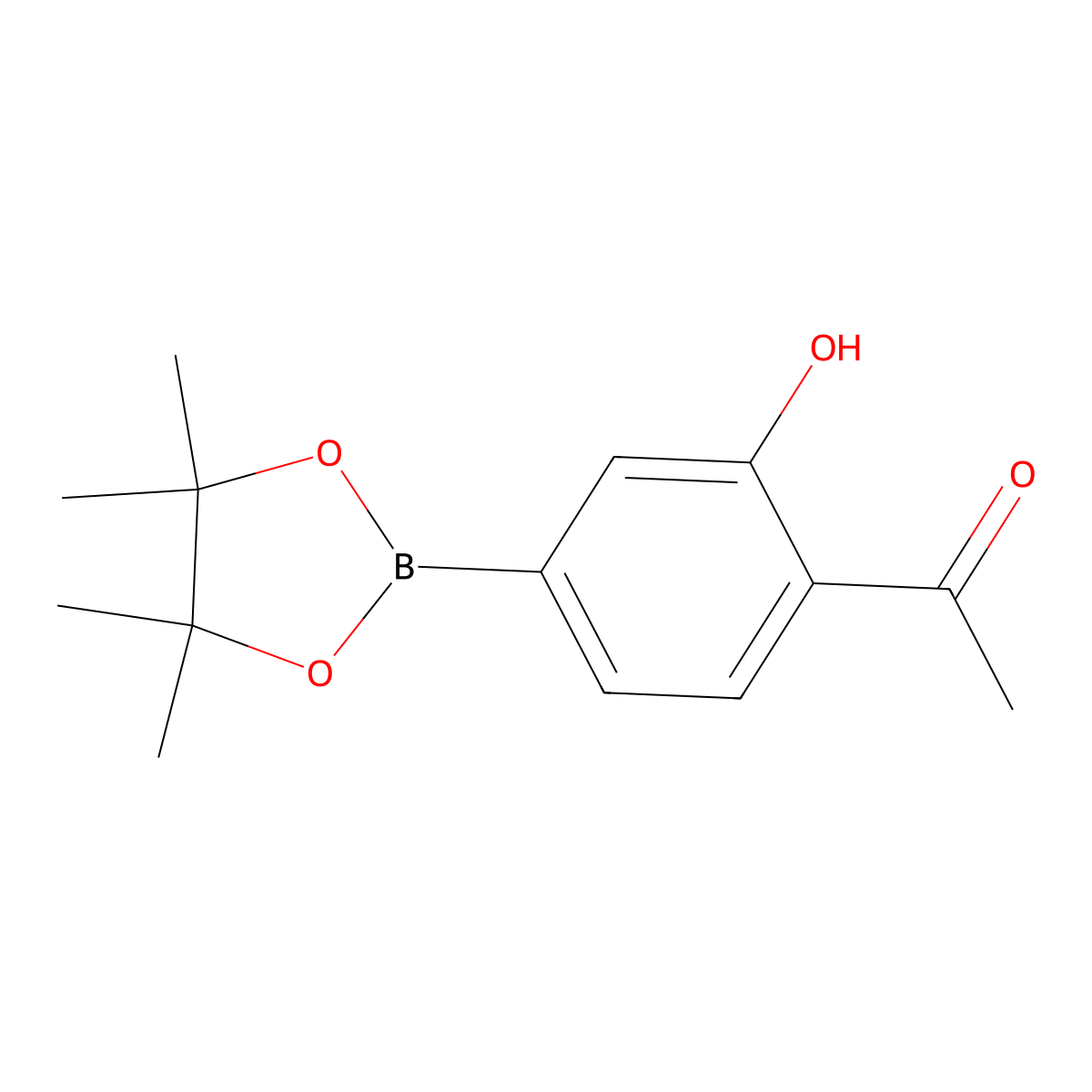 1-(2-Hydroxy-4-(4,4,5,5-tetramethyl-1,3,2-dioxaborolan-2-yl)phenyl)ethanone molecular structure, CAS 1246560-24-6