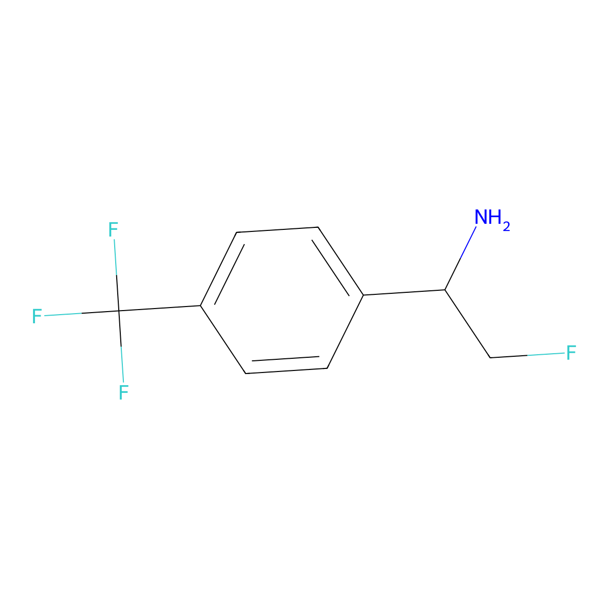 2-Fluoro-1-[4-(trifluoromethyl)phenyl]ethan-1-amine molecular structure, CAS 1246567-30-5