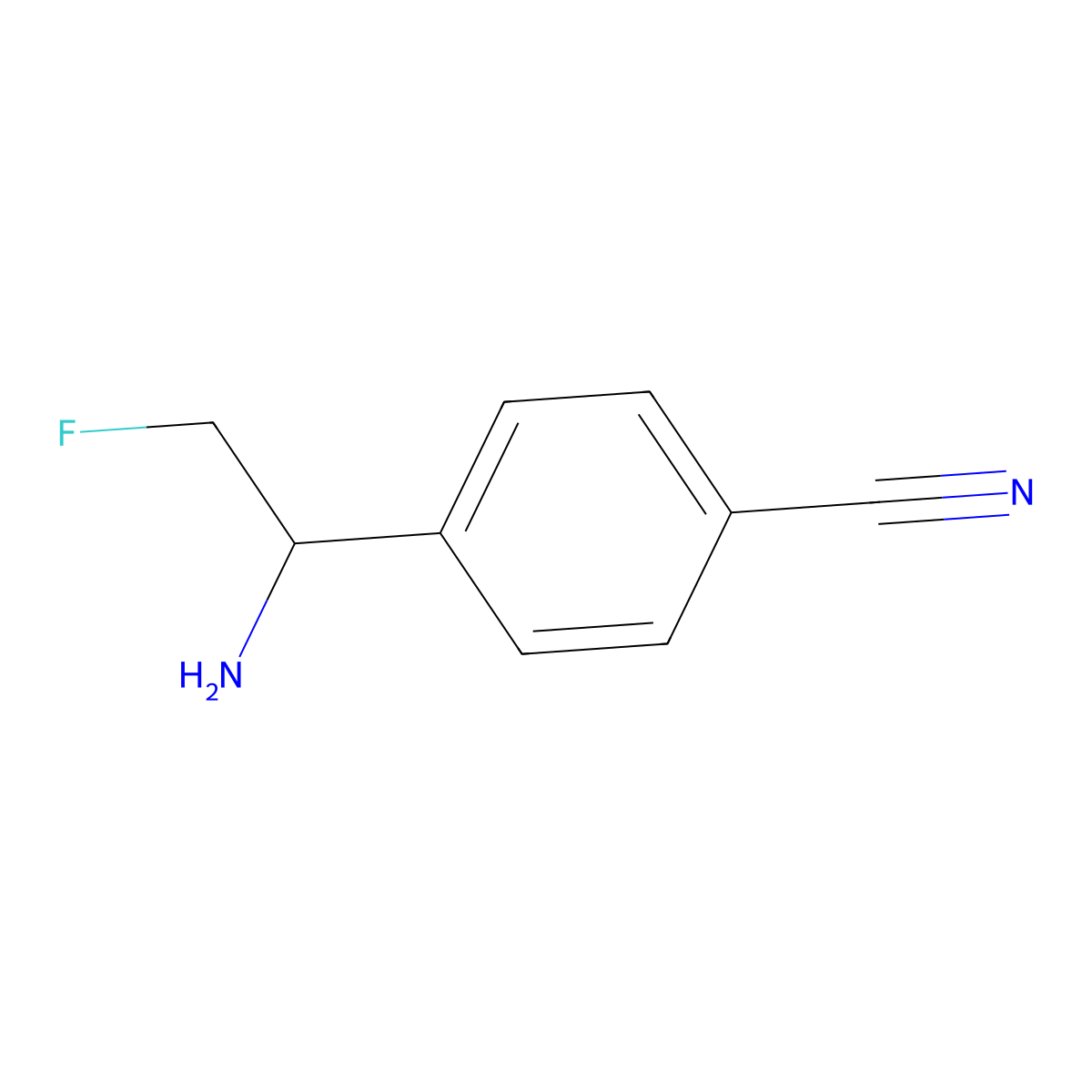 4-(1-Amino-2-fluoroethyl)benzonitrile molecular structure, CAS 1246567-31-6