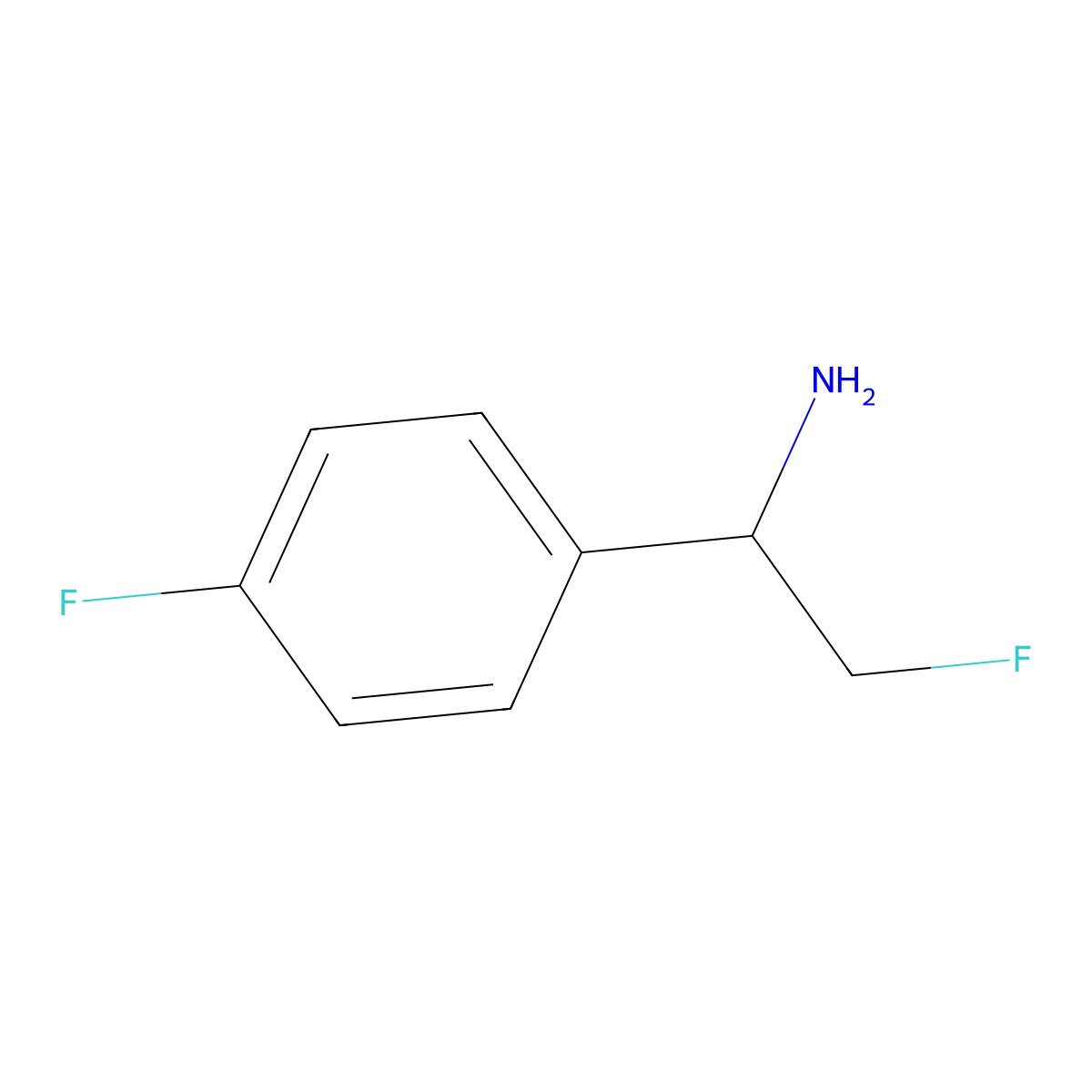 (1R)-2-fluoro-1-(4-fluorophenyl)ethan-1-amine molecular structure, CAS 1246567-35-0