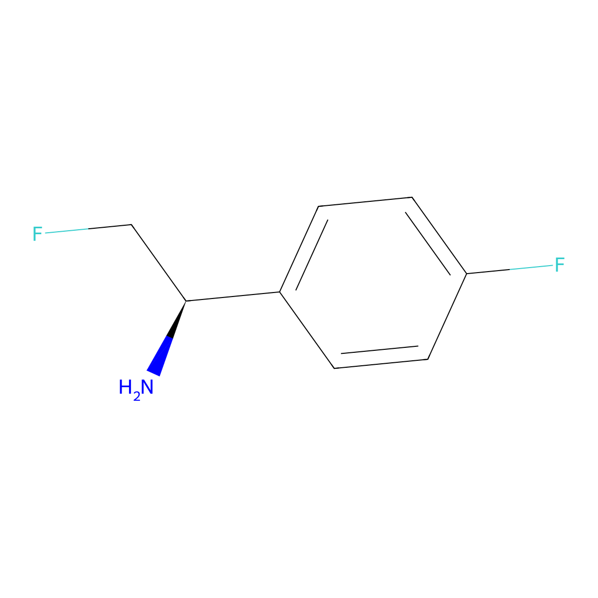 (1R)-2-fluoro-1-(4-fluorophenyl)ethan-1-amine molecular structure, CAS 1246567-35-0