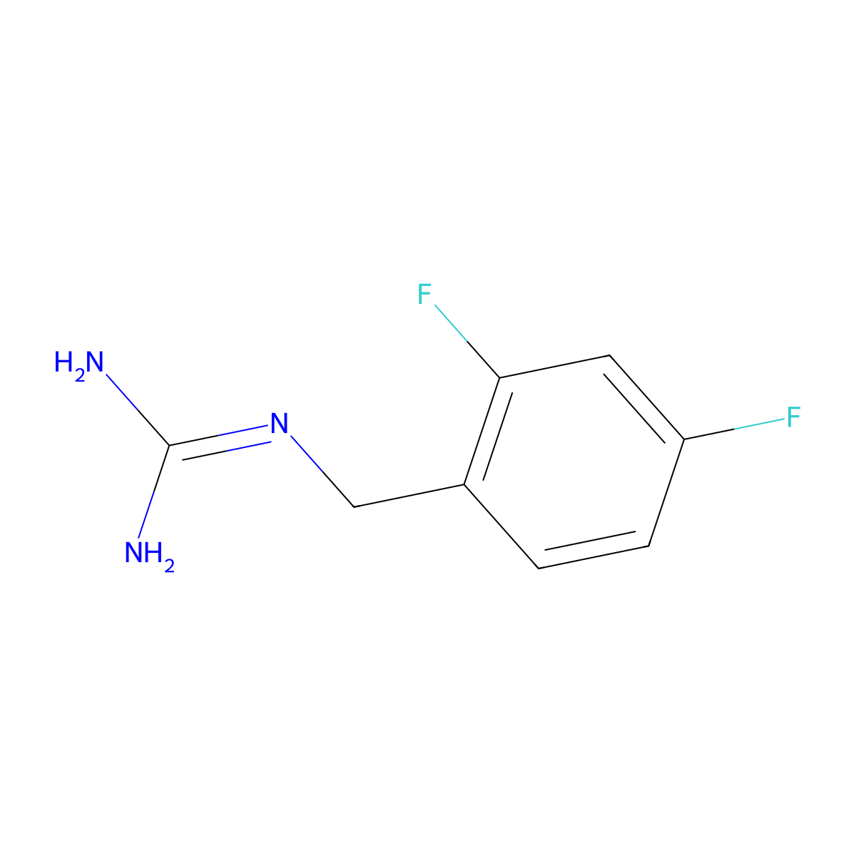 N-(2,4-difluorobenzyl)guanidine molecular structure, CAS 1246608-80-9