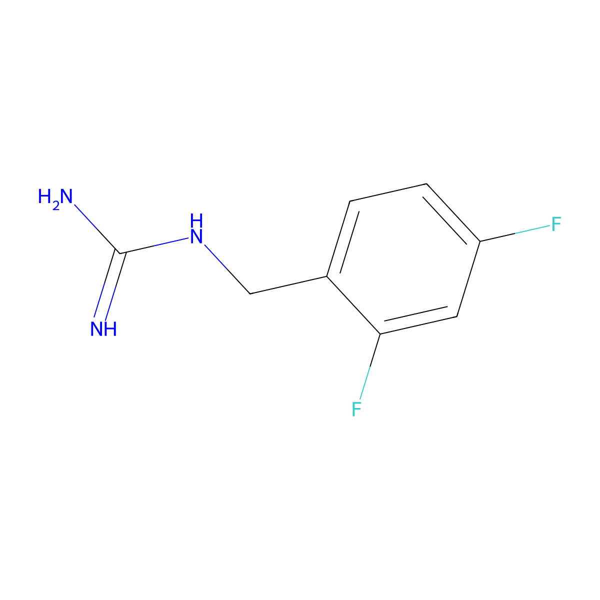 N-(2,4-difluorobenzyl)guanidine molecular structure, CAS 1246608-80-9