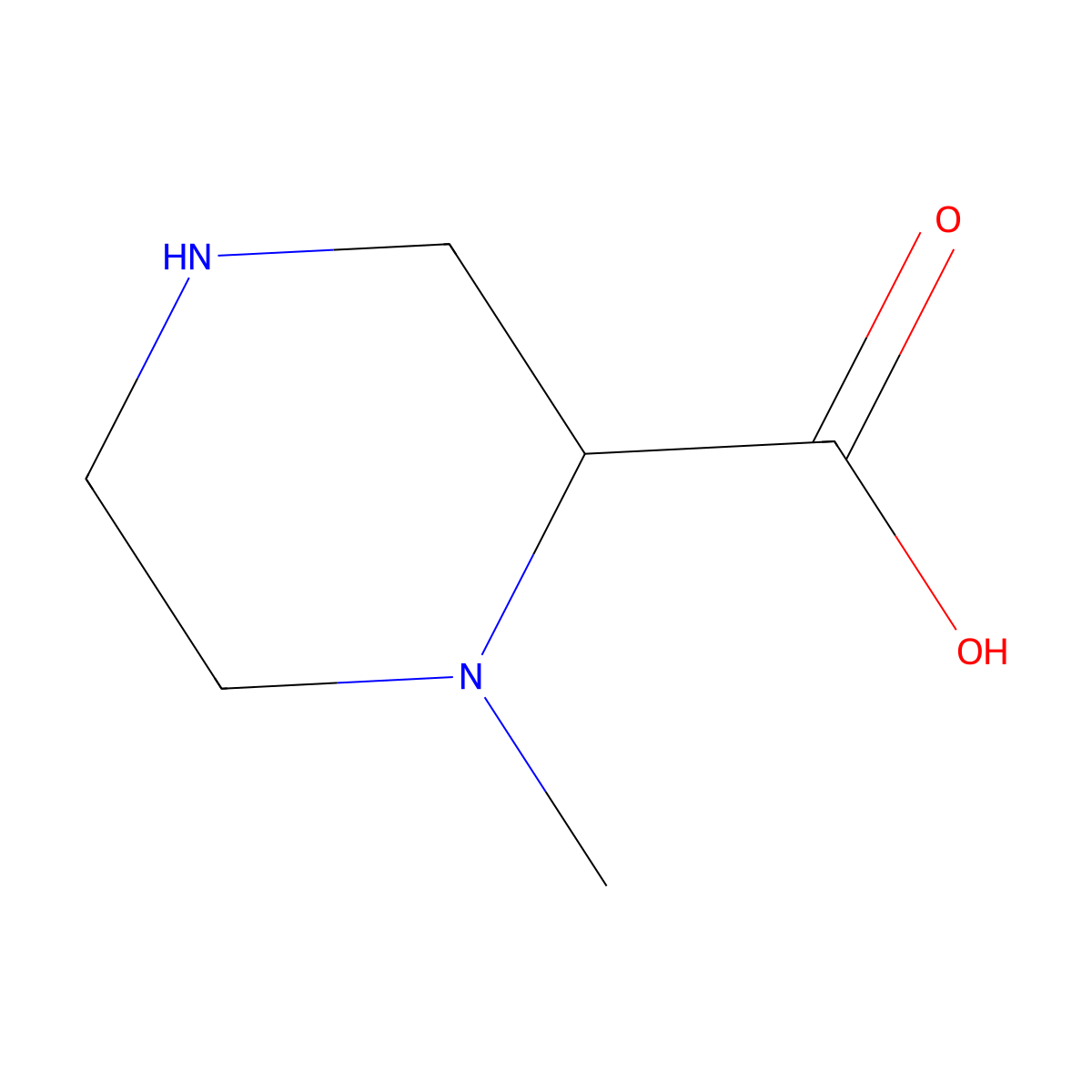 1-Methylpiperazine-2-carboxylic acid molecular structure, CAS 1246609-06-2