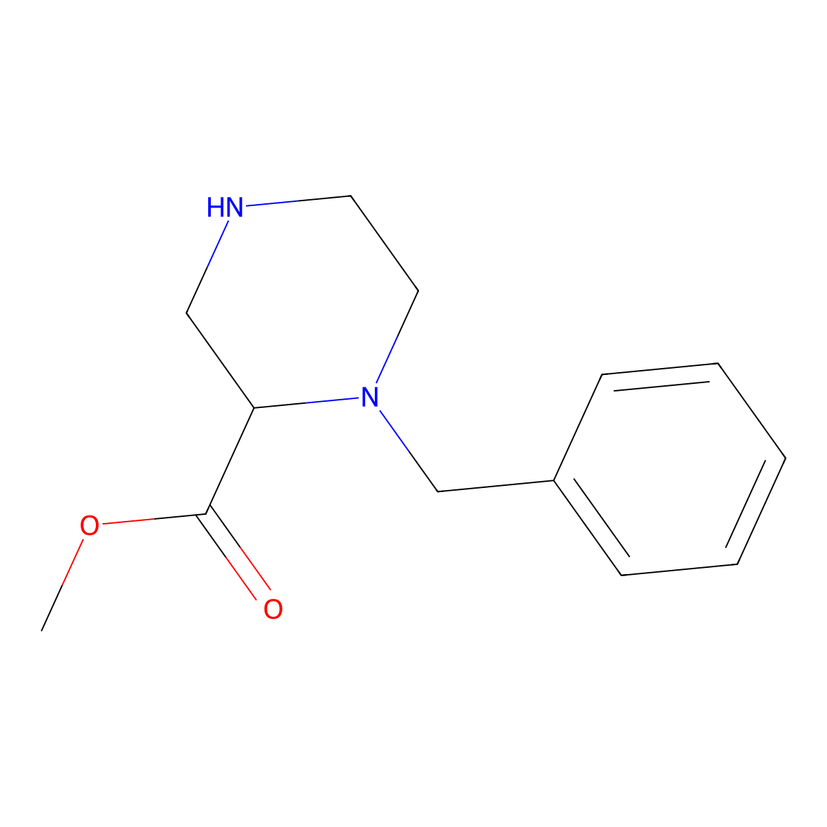 Methyl 1-benzylpiperazine-2-carboxylate molecular structure, CAS 1246609-13-1