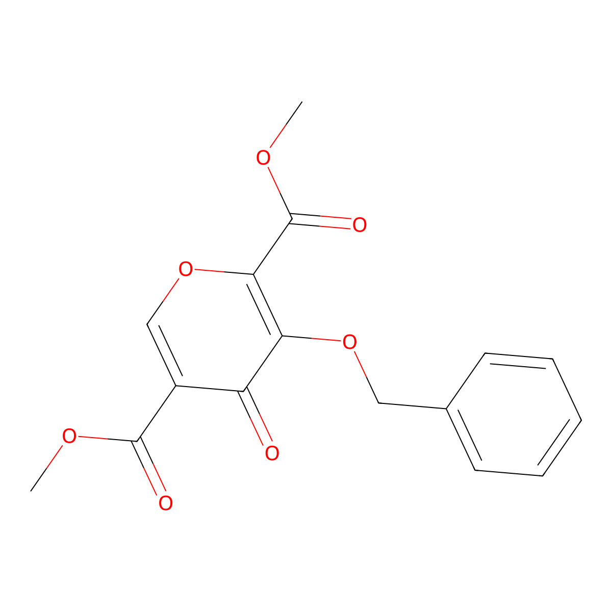 dimethyl 3-(benzyloxy)-4-oxo-4H-pyran-2,5-dicarboxylate molecular structure, CAS 1246616-66-9