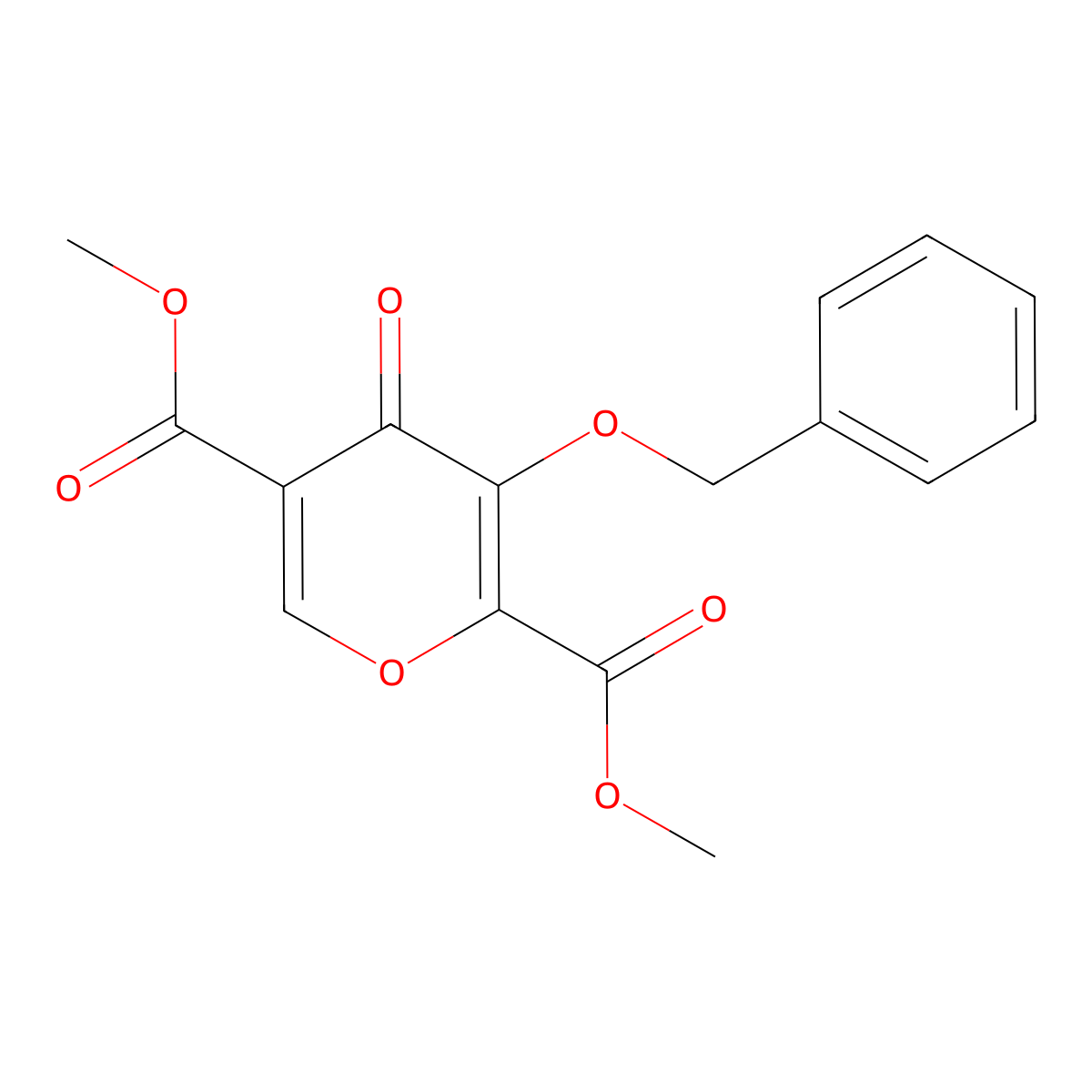 dimethyl 3-(benzyloxy)-4-oxo-4H-pyran-2,5-dicarboxylate molecular structure, CAS 1246616-66-9