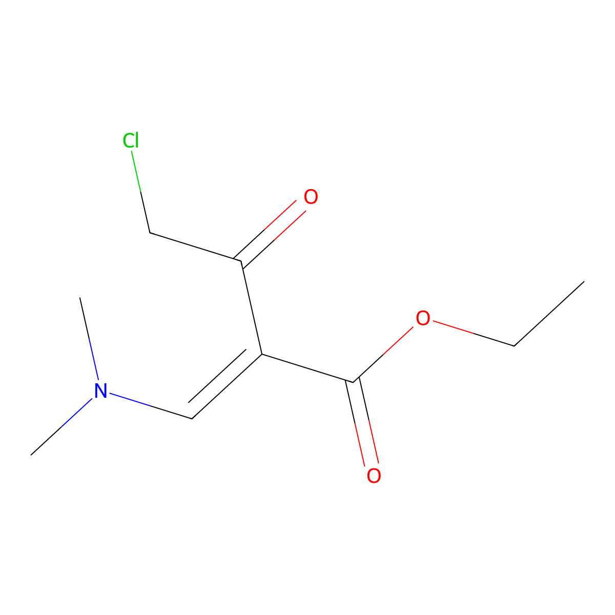 4-Chloro-2-dimethylaminomethylene-3-oxo-butyric acid ethyl ester molecular structure, CAS 1246616-68-1