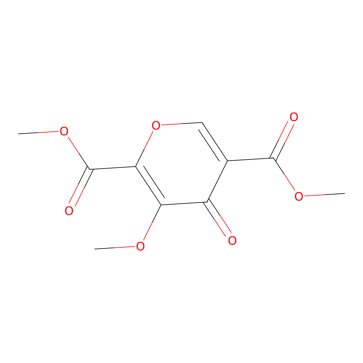 Dimethyl 3-methoxy-4-oxo-4H-pyran-2,5-dicarboxylate molecular structure, CAS 1246616-82-9
