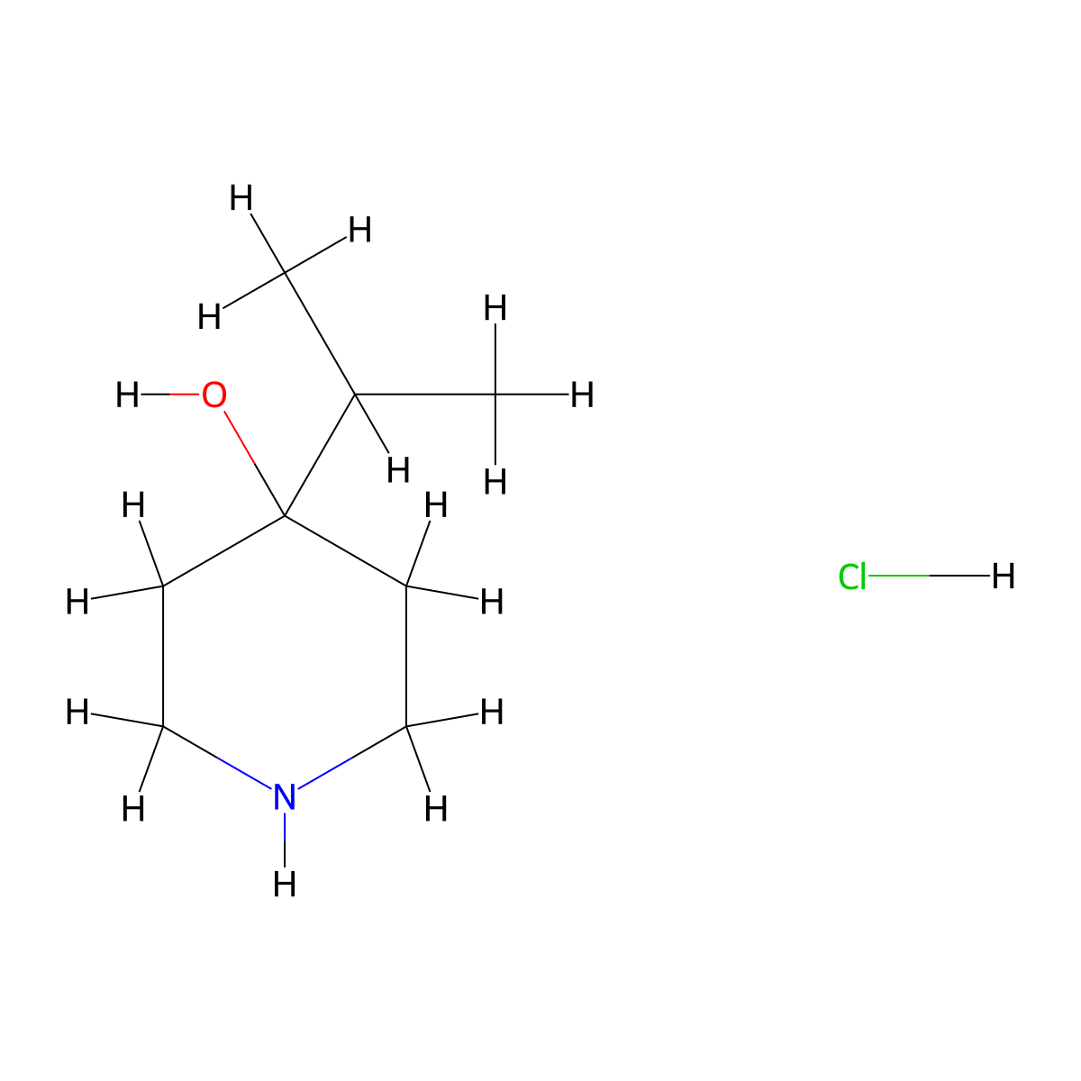 4-(Propan-2-yl)piperidin-4-ol hydrochloride molecular structure, CAS 1246632-62-1