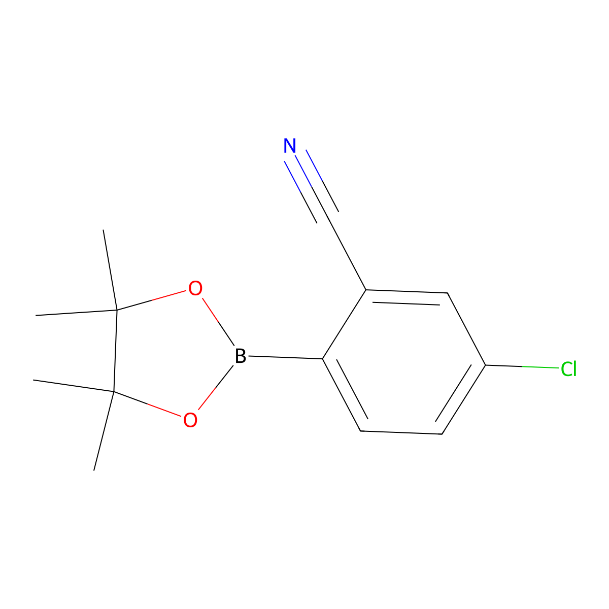 5-Chloro-2-(4,4,5,5-tetramethyl-1,3,2-dioxaborolan-2-yl)benzonitrile molecular structure, CAS 1246632-86-9