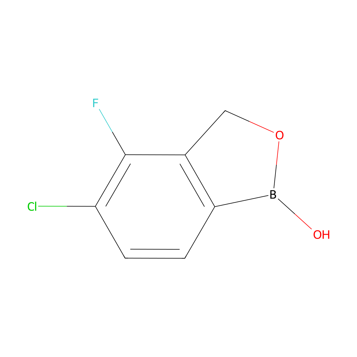 5-Chloro-4-fluoro-1,3-dihydro-2,1-benzoxaborol-1-ol molecular structure, CAS 1246632-87-0