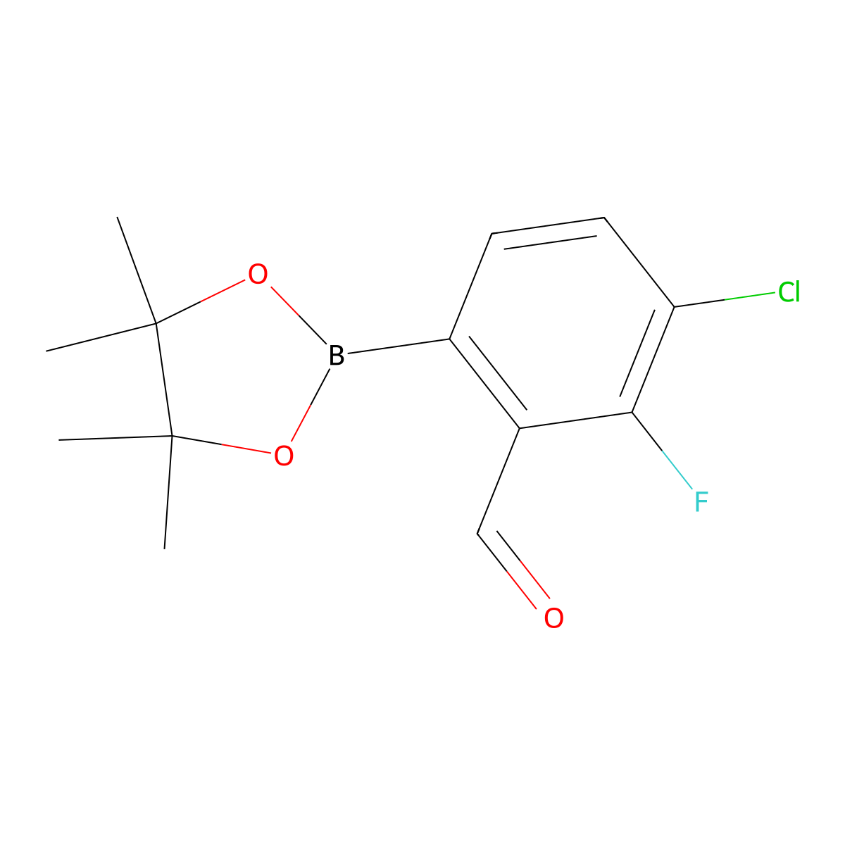 4-Chloro-3-fluoro-2-formylphenylboronic acid pinacol ester molecular structure, CAS 1246632-88-1