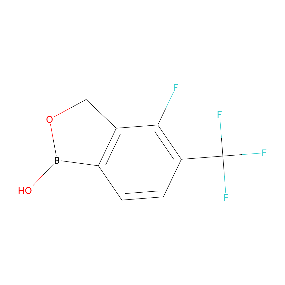 4-Fluoro-5-(trifluoromethyl)-1,3-dihydro-2,1-benzoxaborol-1-ol molecular structure, CAS 1246632-90-5
