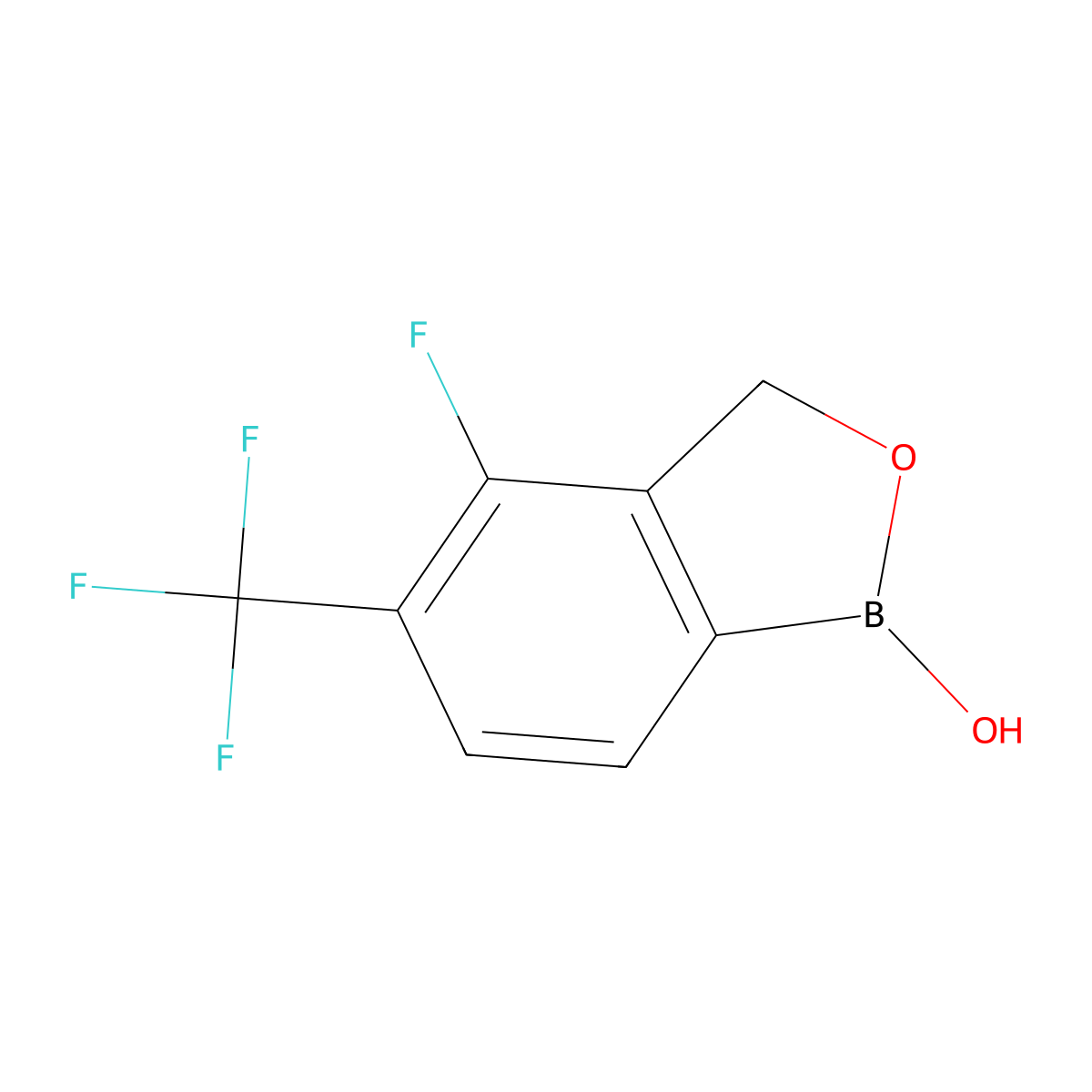 4-Fluoro-5-(trifluoromethyl)-1,3-dihydro-2,1-benzoxaborol-1-ol molecular structure, CAS 1246632-90-5