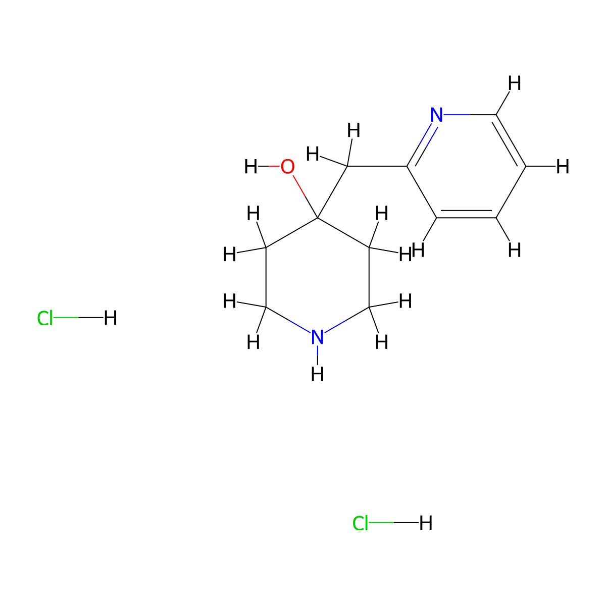 4-(Pyridin-2-ylmethyl)piperidin-4-ol dihydrochloride molecular structure, CAS 1246633-15-7