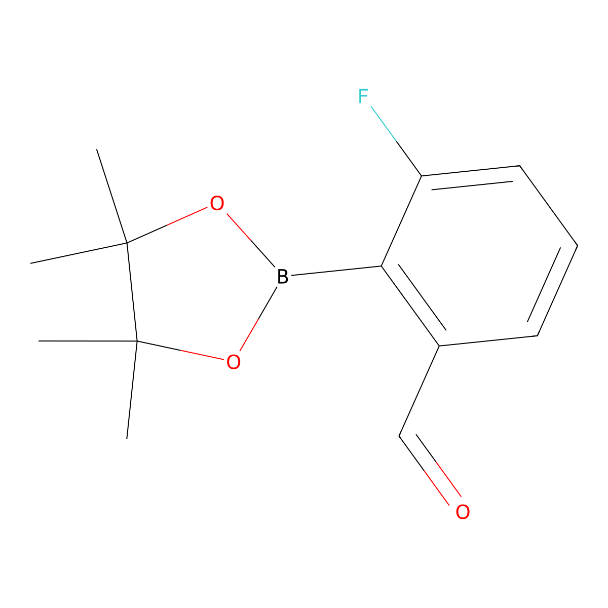 3-Fluoro-2-(tetramethyl-1,3,2-dioxaborolan-2-yl)benzaldehyde molecular structure, CAS 1246633-34-0