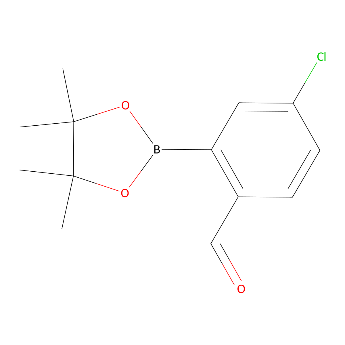 4-Chloro-2-(4,4,5,5-tetramethyl-1,3,2-dioxaborolan-2-yl)benzaldehyde molecular structure, CAS 1246633-36-2