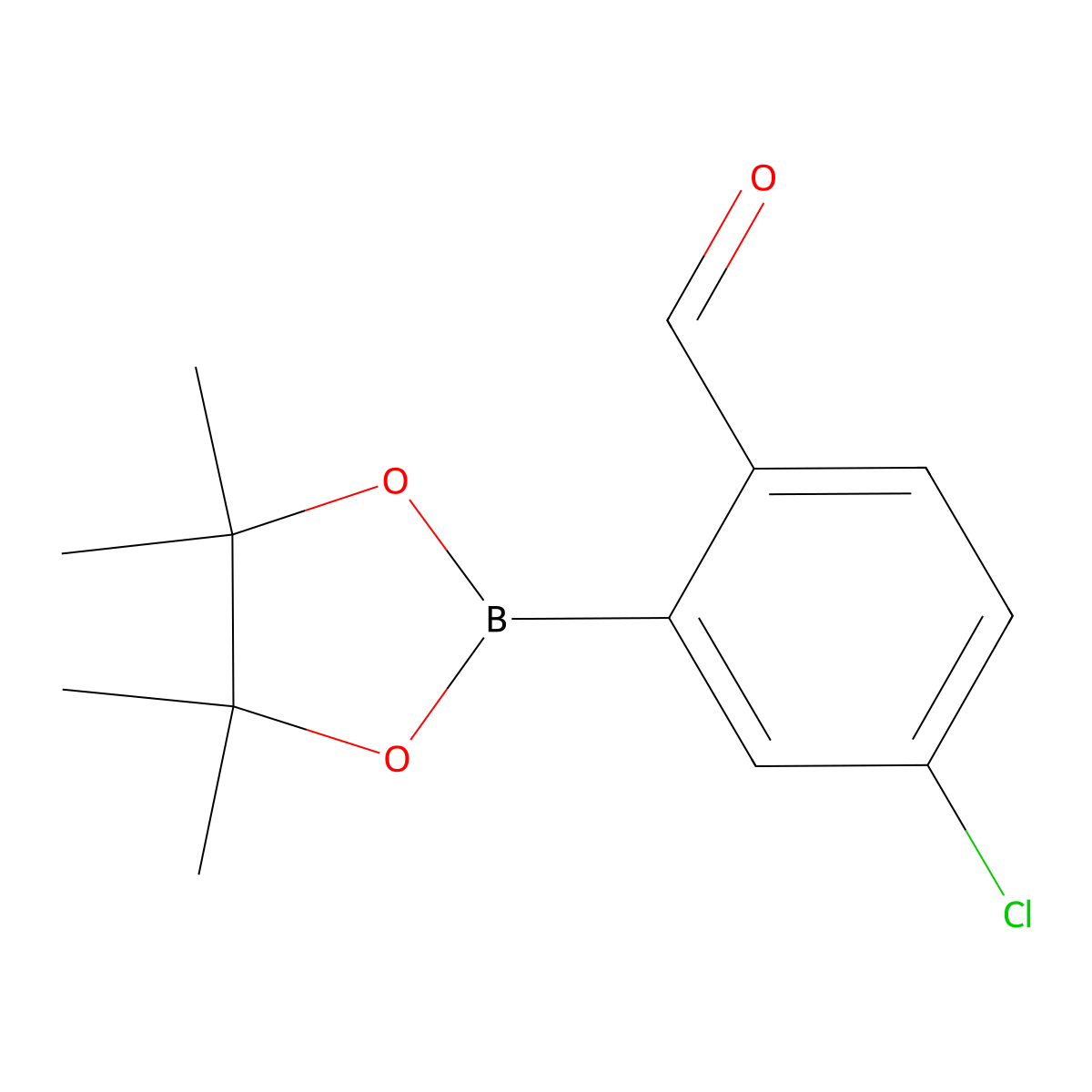 4-Chloro-2-(4,4,5,5-tetramethyl-1,3,2-dioxaborolan-2-yl)benzaldehyde molecular structure, CAS 1246633-36-2