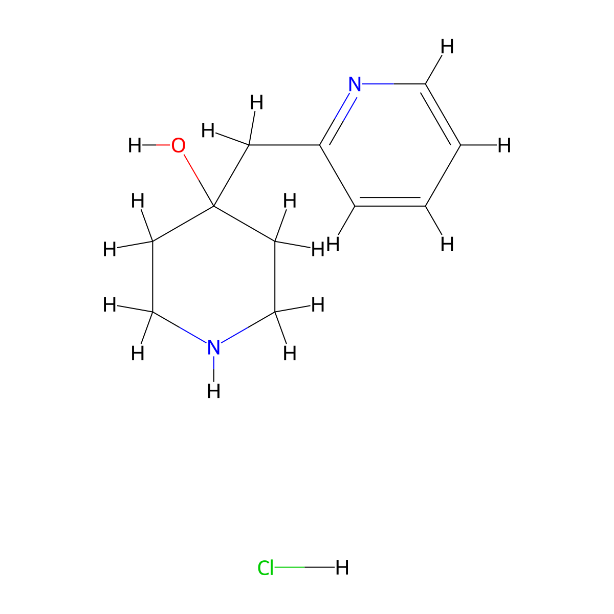 4-[(Pyridin-2-yl)methyl]piperidin-4-ol hydrochloride molecular structure, CAS 1246633-40-8