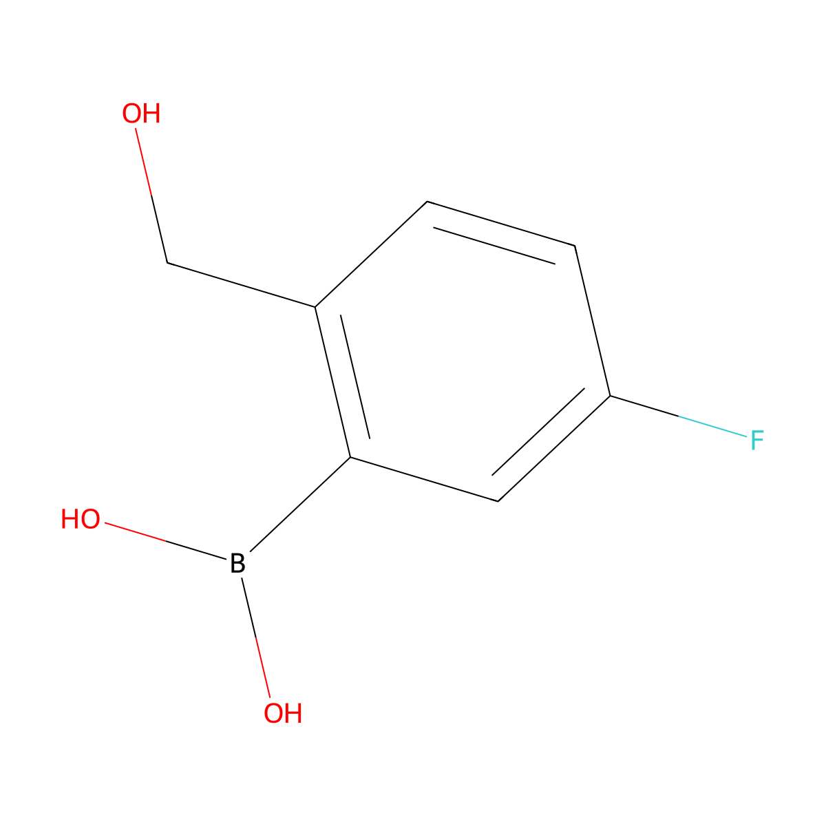 5-Fluoro-2-(hydroxymethyl)benzeneboronic acid molecular structure, CAS 1246633-53-3