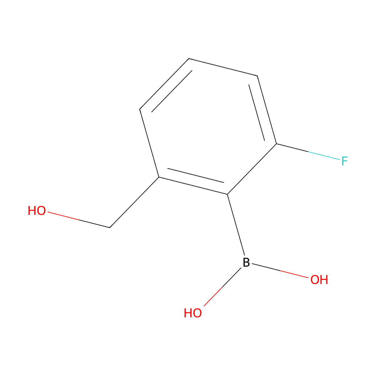 (2-Fluoro-6-(hydroxymethyl)phenyl)boronic acid molecular structure, CAS 1246633-54-4